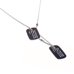 Military dog tag silver personalized man