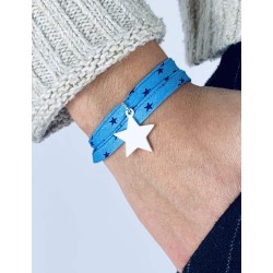 Liberty bracelet 2 turns star silver personalized woman