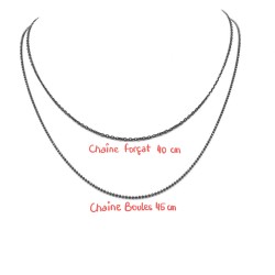 collier tête de renne en argent massif femme