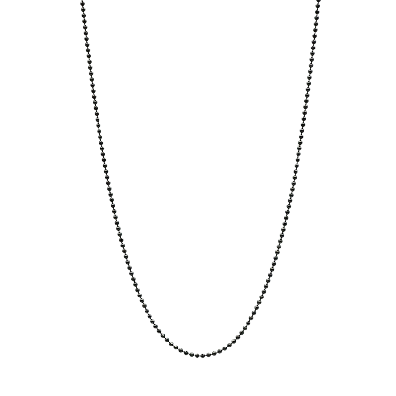 Afstoting zeewier Lezen Rhodium-plated vrouwen bal ketting - massief zilver zwarte sieraden voor  medaille