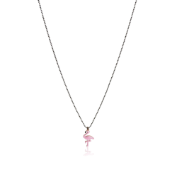 Women's flamingo necklace yellow gold 18kt