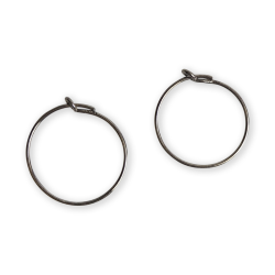 Creoles women fine silver rhodium-plated black