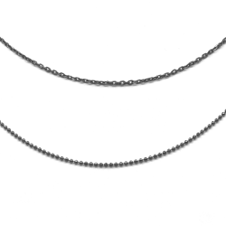 Black rhodium-plated silver chain