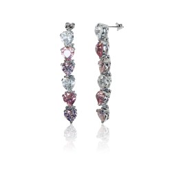 Women's pink crystal earrings, jewelry brussels Art'emi
