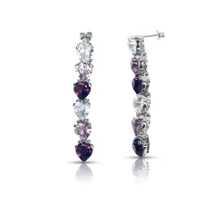 Purple crystal earrings for women Belgian jewelry artemi