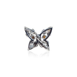 Butterfly Brooch Crystal Orange Women Silver artemi Fine jewelry