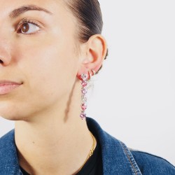 Boucles d'oreilles cristal rose femme, bijouterie bruxelles Art'emi