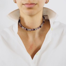 Collier cristal mauve femme joaillerie Artemi Ixelles